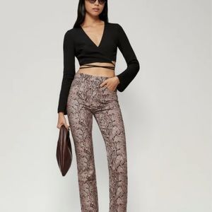 Reformation Peyton Snake High Rise Bootcut Size 28